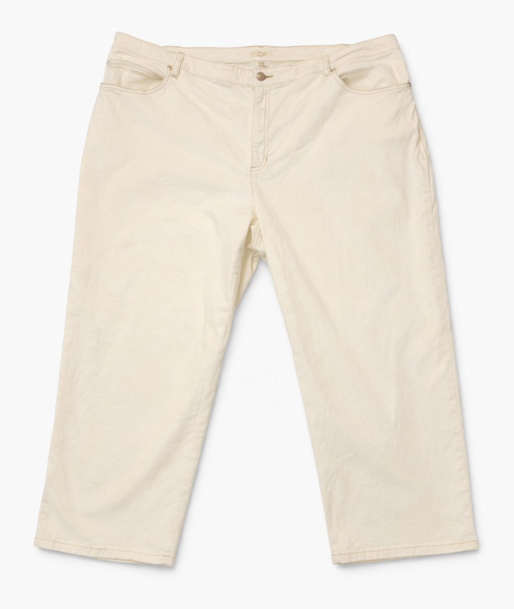 Eileen Fisher Jeans Women 20W Ivory White Organic Cotton Capri Pants Minimalist